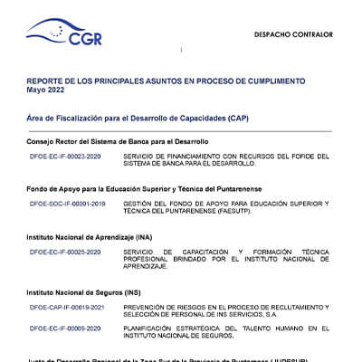 Ver el documento en formato pdf denominado: Principales asuntos en seguimiento